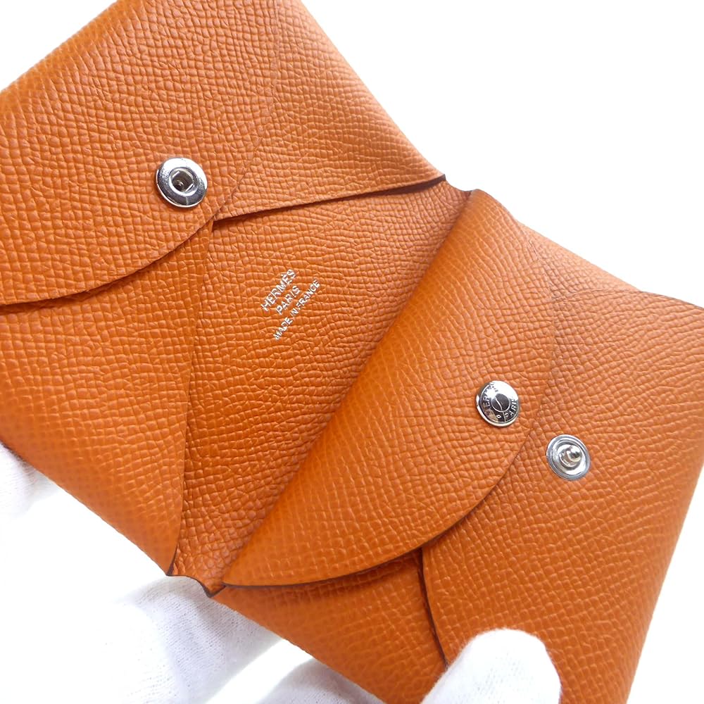 ※ nanaさん専用※HERMES ガルヴィ　デュオ　オレンジ色 エルメス カルヴィ デュオ オレンジ ヴォーエプソン シルバー
